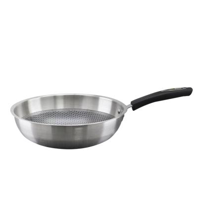 China Sustainable Hot Sale Stick Frying Pan Kitchen Non Used Stainless Steel Frying Pan Set Cooking Pot for sale