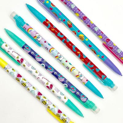 China Maxwri Plastic Plastic Mechanical Pencil With Eraser Fashion Propulsion Pencil Customized Heat Transfer Printing For School Student for sale