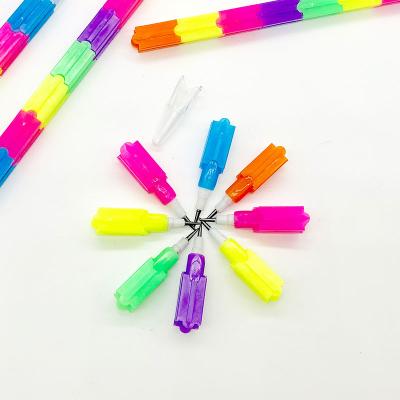 China Maxwri Personalized Bullet Pencil HB DIY Building Block Plastic Colorful Cute Creative Pencil Non-Sharpening For School Children MW-B3004 for sale