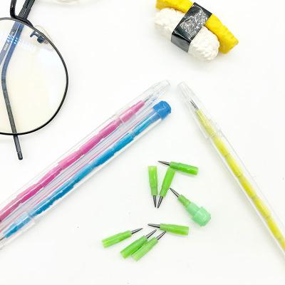 China Creative Maxwri Bullet Push Pencil HB Push Point Plastic Mulit Head Non-Sharpening Pencil For School Children Promotion MW-B3005 for sale