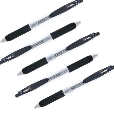 China Good Quality Maxwri Click Gel Ink Pen 0.5 Normal Plastic Transparent Soft Grip Retractable Gel Pens For Office School for sale