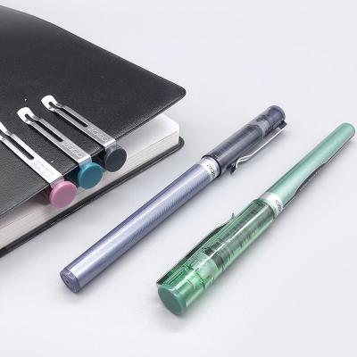 China Maxwri Good Quality Normal Plastic Straight Ink Liquid Pen 0.5 Barrel With Film Metal Clip Cap-off Gel Pen For Office School Stationery for sale