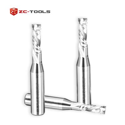 China Performance 2 Process High Flute Carbide Compression End Mill Cnc Tool Cutters Woodworking Router Straight Bit for sale