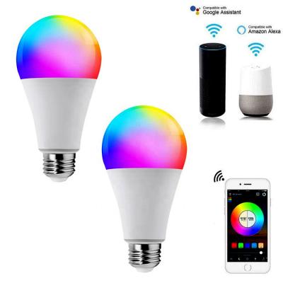 China Amazon Alexa Google Home IFTT A60 Led RGB 6w 9w 10w 11w 15w e27 Smart Wifi Bulb Alexa Led Color Bulbs for sale