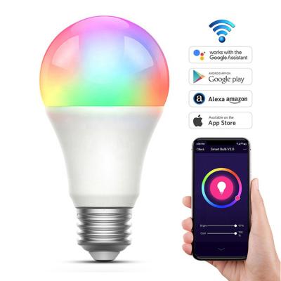 China Amazon Alexa Google Home IFTT bulb RGB wifi smart Alex maker led dimmable led bulb e27 9w lamps bulb for sale