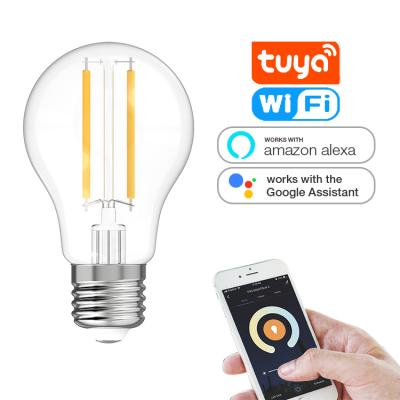 China Amazon Alexa Google Home IFTT Led Bulb Raw Material E27 B22 PC Aluminum Base Led Bulb 7w Filament Led Bulbs Wholesale for sale