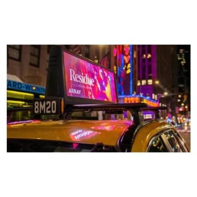 China Outdoor Taxi Top Advertising Double Sided Programmable Roof LED Sign Outdoor LED Display Screen for sale