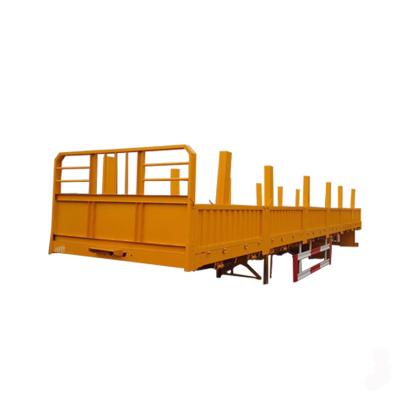 China High Quality 2 Axle 3 Axles Truck Trailer High Stakes 40 Ton Flatbed Type Log / Stock / Wood Carrier Semi Trailer for sale