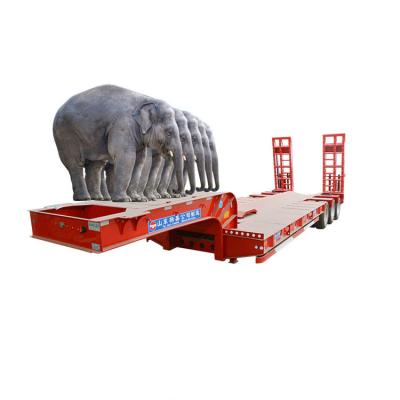 China Hot Selling Heavy Duty Semi Truck Trailer Factory Sale Machine Low Bed Truck Trailer for sale