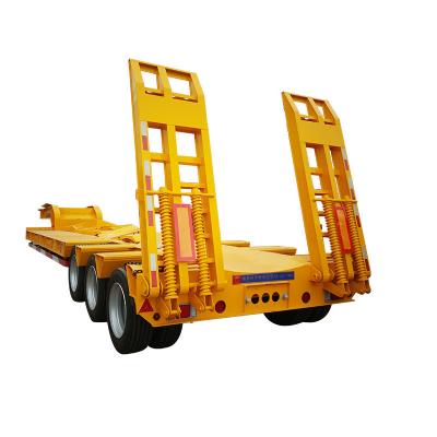 China Factory Low Price Heavy Duty 3 Axle Low Bed Truck Trailer 60 80 100 Ton Low Bed Lowbed Truck Semi Trailer for sale