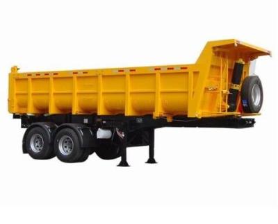 China Truck Trailer Hydraulic Cylinder 4 Axles 50 Ton End Dump Trailer Tipper Semi Truck Trailer For Sale for sale