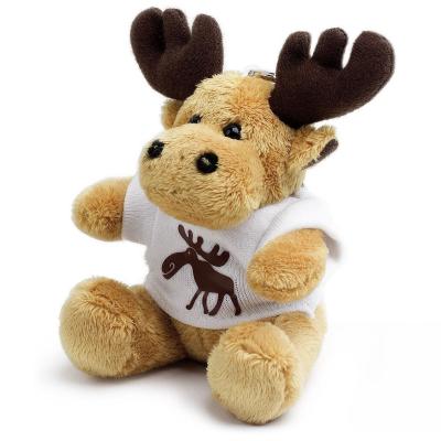 China Plush Christmas Small Animal Toys Plush Reindeer Custom Christmas Gift Stuffed Reindeer Plush Promotional Reindeer Key Chain for sale