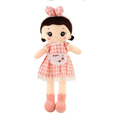 China Free Sample Stuffed Plush Rag Dolls For Girls Soft Baby - Doll With Dress Verified Cute Custom Plush Dolls Pink Purple Blue Color for sale