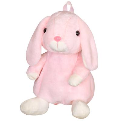 China Free Sample Cute Rabbit Bunny Plush Backpack Kids White And Pink Bunny Bag Backpack Customize Plush Animal Backpacks for sale