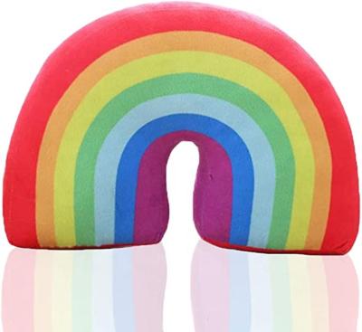 China Decoration Custom Kids Neck Pillow Cushions Stuffed Multi Color Chairs Tiles For Sofa Bedroom Decoration Plush Rainbow Pillow for sale