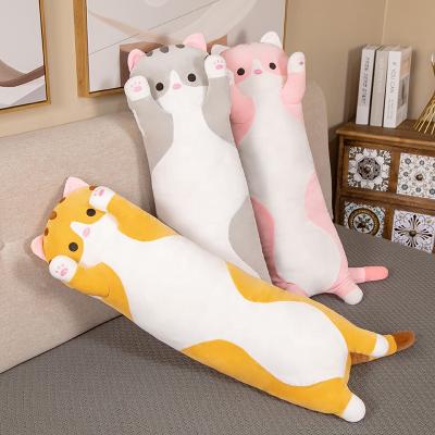 China Free Sample Long Plush Cat Stuffed Animal Toy Kitten Plush Cat Pillow Hug Body Pillow Plush Cat Plush Hugging Pillow Large for sale