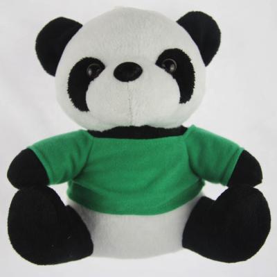 China Soft And Cute Stuffed Panda Plush Doll Stuffed Panda Customized Plush Toy With Brand T-shirt Plush Toys Green Panda for sale