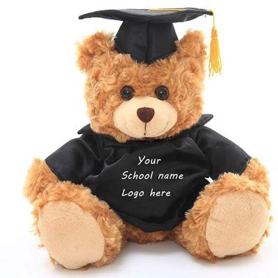 China Graduation Plush Teddy Bear Graduation Plush Teddy Bear Toy With Black Hat Graduation Soft Plush Bear for sale