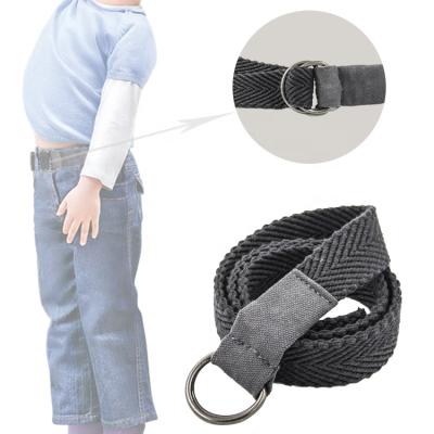 China Polyester Canvas Mesh Belt Double D Clip Canvas Belt Children's Soft Cotton Belt for sale