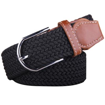 China Custom Logo Men Stretch Adjustable Braided Men's Elastic Stretch Belt Polyester for sale