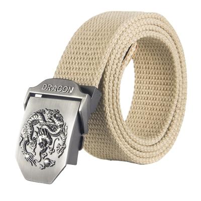 China OEM Tactical Belt Canvas Webbing Men Casual Belt Military Webbing With Metal Buckles for sale