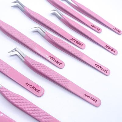 China Custom Tweezers Pestana d'Art Manicure Tool Tweezers Eyelash Extension Nail Tweezers Abonnie Lash Tweezers Private Label Eyelash Extension Volume for sale