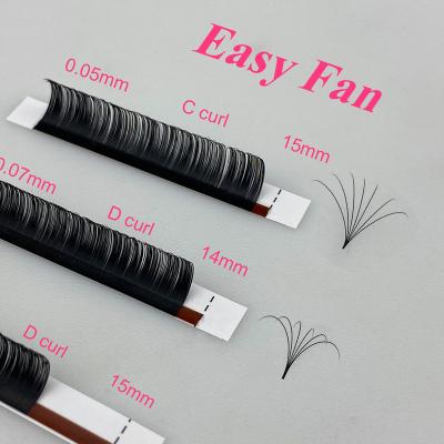 China Abonnie 25mm Softer Custom Bulk Auto Fans 15mm Auto Flower Lashes 0.03 0.05 0.07 Easy Fanning Eyelash Extensions for sale