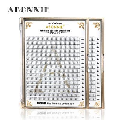 China Abonnie Factory Bulk Price XL Tray 4d 5d 6d 240 Fans Long Natural Root Long Pre Made Russian Licks 0.07 0.10 Pre Made Fan for sale