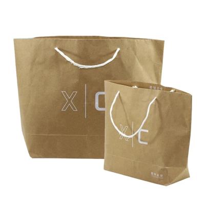 China Handmade Wholesale Luxury Custom White Brown Kraft Paper Shopping Paper Bag White Shopping Bags With Logos zu verkaufen