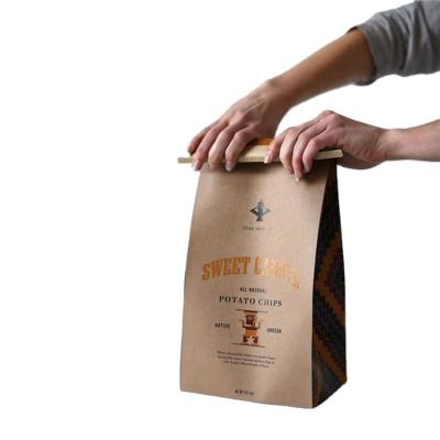 中国 High Quality Logo Printing Food Paper Bag Recyclable Design Kraft Paper Bags For Food Take Out 販売のため