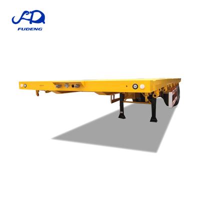 China Triple axle flat bed 40ft truck trailer container carrier semi truck platform trailer for sale price for sale