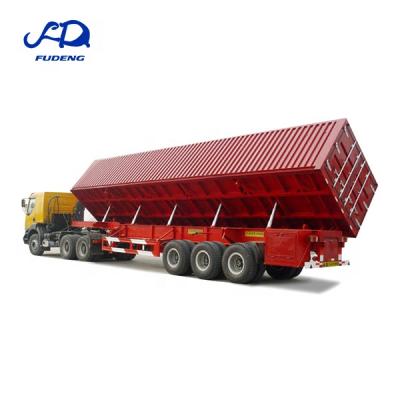 China Truck Trailer 3 Axles 100tons Tipper Trucks 80cubic Coal Transport Dumper Heavy Duty Side Side Semi Trailers for sale