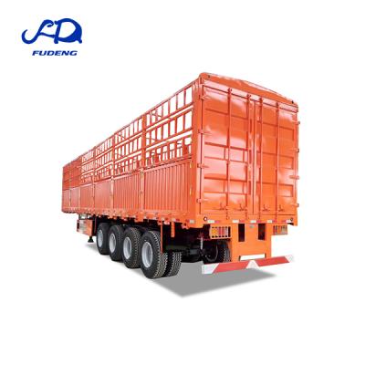 China Cheaper semi truck trailer cargo transport 80t barrier trailer side wall trailer with four axles for sale