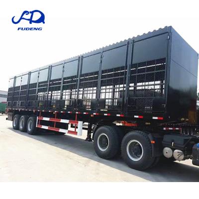 China Truck Trailer 3axles 4 Axles 40ft Barrier Container Semi Trailer For Animal Transport for sale