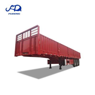 China 40t 50tons 60 Ton Drop Side Wall Semi Truck 3 Axle Trailer Trailer Sidewall Dropside Cargo Transport Board Panels For Sale for sale