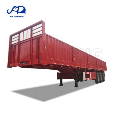 China 2020 New In Stock 60 Ton 70T Side Wall Semi Trailer Flat Bed With Sidewall 12500*2650*2800MM for sale