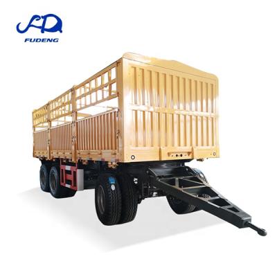 China Truck trailer customized 3 axles trailer 20tons draw bar full box cargo trailer for sale for sale