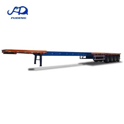 China China Flat Bed 13m 18m 24m Trailer Truck Extendable Flat Bed Container Trailers Telescopic Semi Trailer For Wind Blade for sale