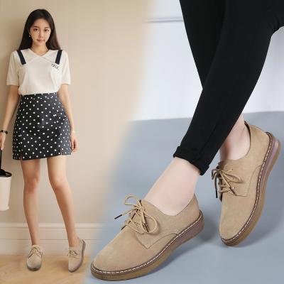 China Breathable Women's Low Top Flat Shoes Solid Color Lace Up Casual Shoes Nurse Shoes for sale