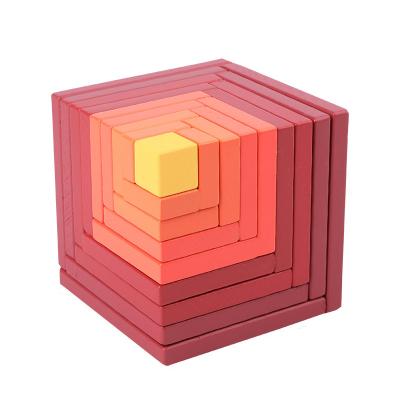 China New Arrival Material Eco-friendly Wooden Children's Educational Toy Diy Puzzle Balance Magic Cube Building Block Game Toy for sale