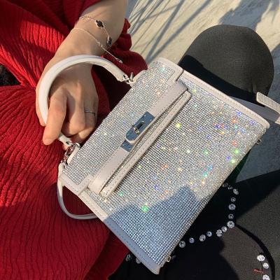 China 2021 retro high quality rhinestone purse lock platinum bling purse with diamonds and rhinestones for sale