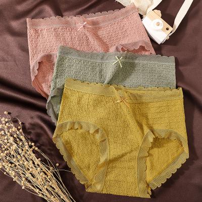 China Breathable Women's Mid Waist Plus Size Underwear Cotton Crotch Underwear Women for sale