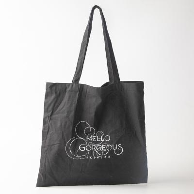 China Recyclable Custom 5 Oz Black Cotton Bag Canvas Tote Bag Logo Canvas Shopping Bags for sale