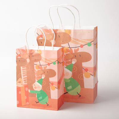 China Handmade Paper Bag Christmas Snowman Christmas Shopping Bags Merry Christmas Promotional Paper Bag for sale