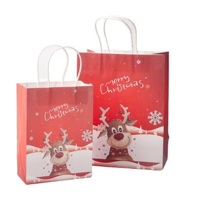 China Disposable festival ues bag christmas, hotsale christmas kraft paper storage bag, promotion christmas packaging bags for sale