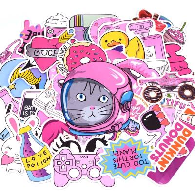 China Cool Summer Vsco Stickers Pack Pink Girl Anime Stiker For Children Toy Laptop Bicycle Helmet Car Decals Stickers for sale