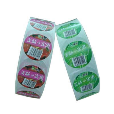 China professional design clear die cut adhesive food fruit paper roll sticker for sale