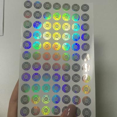 China Wholesale Custom Anti-Fake Label Hologram Security Sticker Holographic Paper Sticker for sale