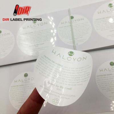 China Printing self adhesive PVC Vinyl waterproof product Custom food label sticker for sale