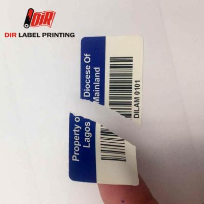 China Custom waterproof printing easy tear paper fragile sticker label for sealing for sale